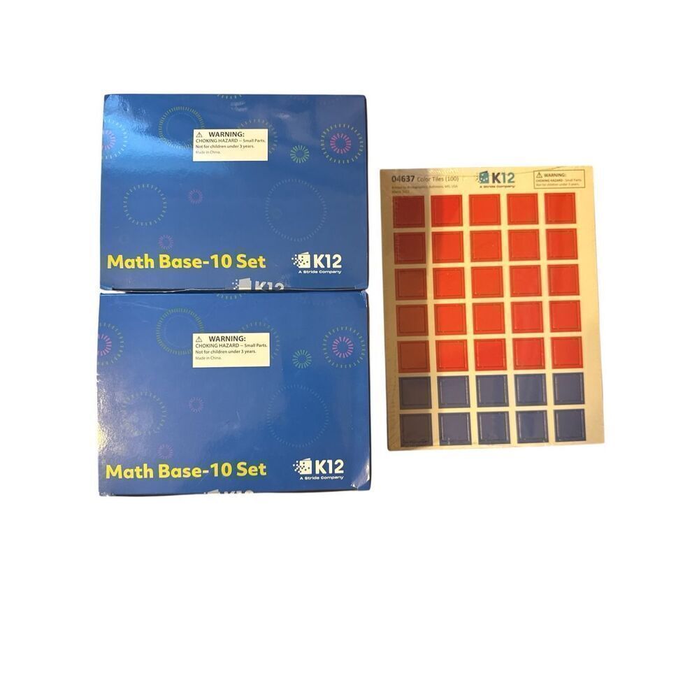 K12 Classroom Manipulatives 08010 Math Base-10 Set Of 2 Color Tiles 100 Piece
